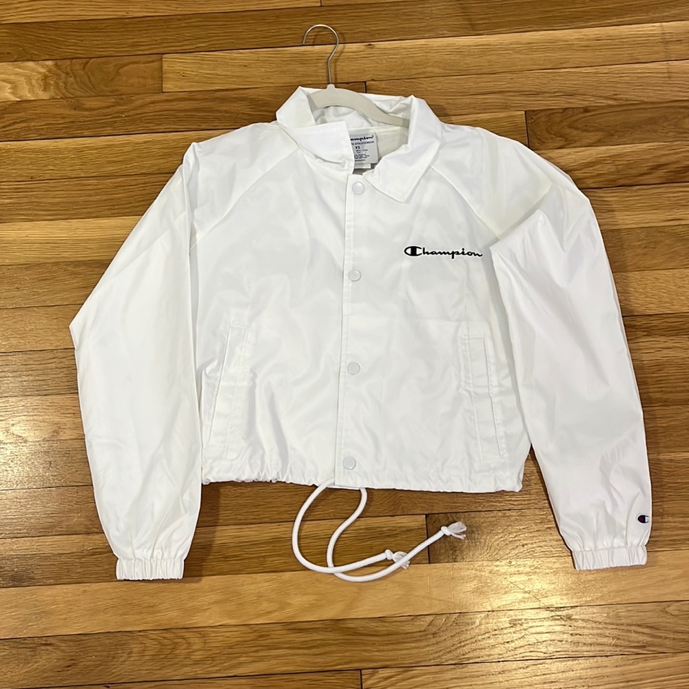 White champion windbreaker